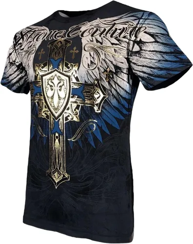 Vista 10 de Xtreme Couture by Affliction Camiseta para hombre Tempest Biker MMA Blanco