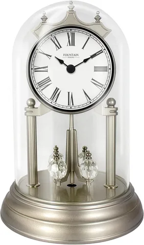 Vista 9 de Genevieve - Reloj de repisa de 9 pulgadas con péndulo giratorio, moderno reloj de aniversario, péndulo giratorio, regalos de boda, reloj