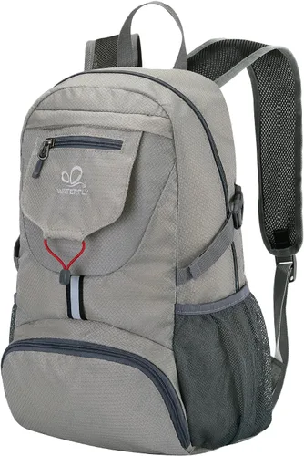 Vista 10 de WATERFLY Mochila pequeña ligera y plegable: mochila de 20 l ultra ligera, plegable, de senderismo, de viaje, de camping, de día, para hombre y mujer