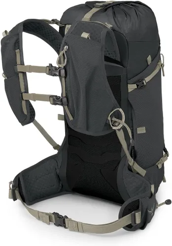 Vista 7 de Osprey Tempest Velocity 20L Mochila de senderismo para mujer, carbón oscuro/bronceado Chiru, WXS/S