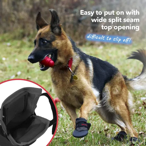 Vista 4 de Protectores Duraderos para Patas de Perro Botas para Perros Zapatos para Perros Botines de Perro Negros de Uso Ligero Resistente al Calor y al
