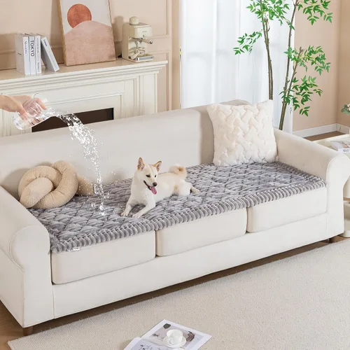 Vista 13 de PuTian Funda de sofá 100% impermeable y mullida para perros, lavable, antideslizante, protector de sofá, apto para mascotas, para sofás y sofás