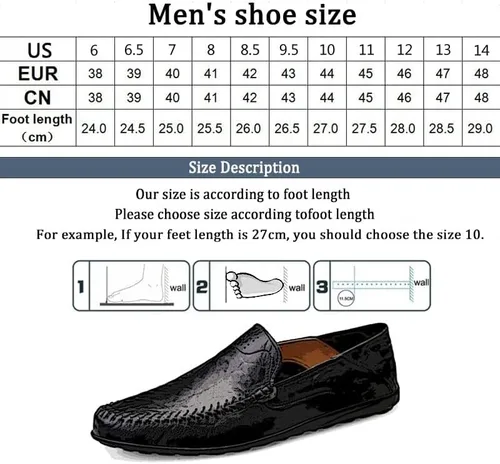Vista 2 de Mocasines de cuero genuino para hombre, zapatos casuales planos transpirables hechos a mano, zapatos de conducción, zapatos de negocios de moda