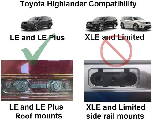 Vista 9 de BRIGHTLINES Barras Transversales Aero para Portaequipajes en el Techo, Reemplazo para Toyota Highlander LE y LE Plus 2014-2019
