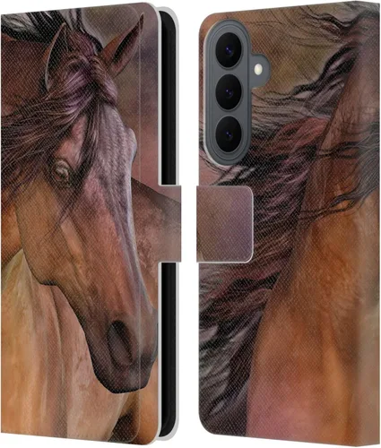 Vista 96 de Head Case Designs Officially Licensed Laurie Prindle A Morgan Christmas Western Stallion Leather Wallet Case Compatible with Samsung Galaxy A07 4G