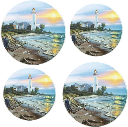 Vista 5 de Reston Lloyd, Fundas para quemadores para estufa eléctrica, fundas decorativas de lata ligeras, juego de 4 (2-8 pulgadas y 2-10 pulgadas), oculta