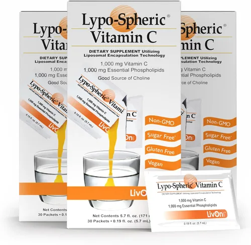 Vista 6 de Vitamina C Lypo-spheric, 60 paquetes, 0,035 oz de vitamina C por paquete, encapsulada para máxima biodisponibilidad, fórmula profesional, 100 % sin