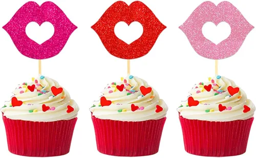 Vista 16 de 24 adornos para cupcakes para el día de San Valentín, 1er cumpleaños, temática de dulce amor, decoración de pastel para el día de San Valentín, 1er