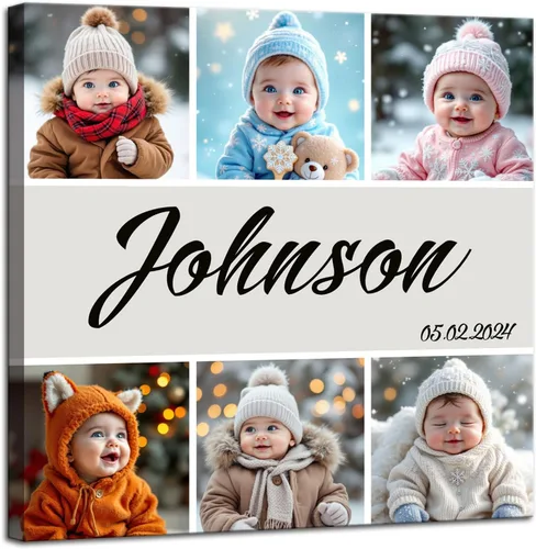 Vista 10 de ZHIYYHAO Impresiones en Lienzo Personalizadas con Tus Fotos Collage Enmarcado Cuadros Múltiples Personalizados en Lienzo Arte de Pared para Sala