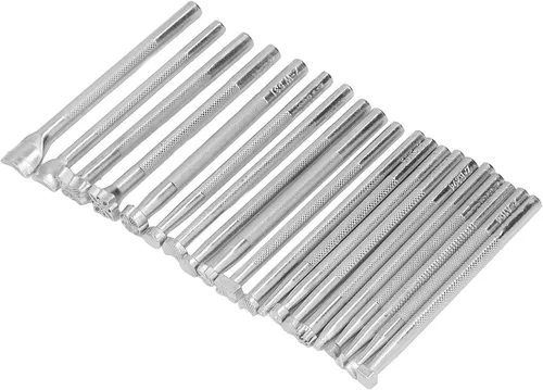 Vista 3 de 20Pcs Leather Stamping Tools Set, DIY Leather Stamp Punch Tools with 20 Patterns, High Hardness Anti Rust Alloy Steel for Saddle Making, Leather