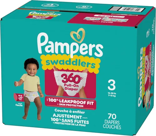 Vista 14 de Pañales Pampers - Swaddlers 360° - Talla 3, 70 unidades, hasta 100% de protección contra fugas, ajuste cómodo y seco, diseñado para cambios fáciles
