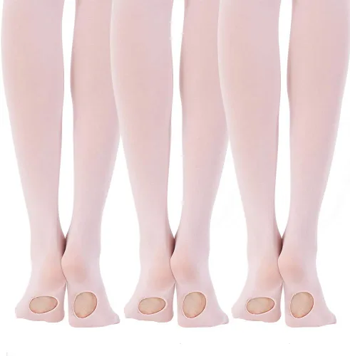 Vista 8 de MANZI 1-3 pares de mallas de ballet de transición convertibles para mujer y niña, 40D 3 Pares Negro
