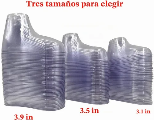 Vista 7 de Exhibición de botines para bebé, 100 unidades, 3.1 in, plástico transparente, para zapatos de ganchillo, color azul