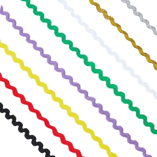 Vista 9 de GORGECRAFT Rick Rick - Cinta de 24 yardas, 12 colores, 0.197 in, costura ondulada, flecos, tejido trenzado, encaje para manualidades, costura, ropa
