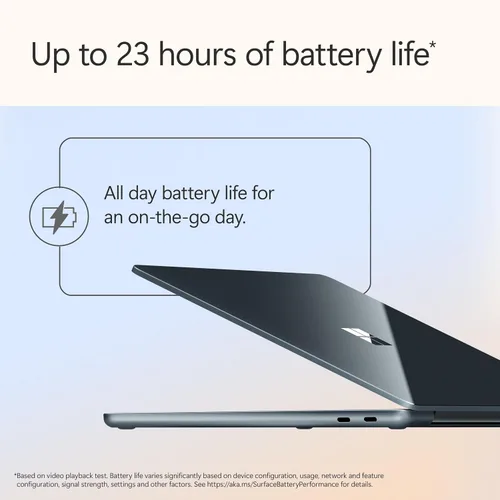 Vista 7 de Microsoft Surface Laptop (2025), PC con Windows 11 Copilot+, pantalla táctil de 13 pulgadas, Snapdragon X Plus (8 núcleos), 16 GB de RAM Océano