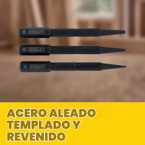 Vista 2 de STANLEY Perforador de clavos, acero, juego de 3 piezas (58-230)