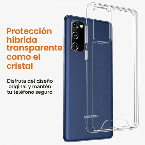 Vista 3 de Rayboen Funda para Samsung Galaxy S20 FE con 2 protectores de pantalla suaves, transparente y antiarañazos, parte trasera de policarbonato duro 1