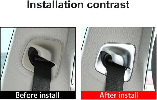 Vista 2 de YIWANG - Funda para cinturón de seguridad delantero de coche ABS cromado para BMW Serie 5 G30 2017-2020 accesorios