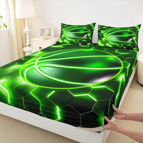 Vista 20 de Erosebridal Graffiti Rugby Ball Sheets for Boys Girls Colorful Rugby Helmet Fitted Sheet,Sports Kids Bedding Sets Football Game Bed Sets Twin 2 Piece