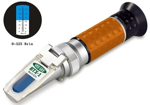 Vista 2 de Vee Gee Scientific, refractómetro manual BTX-1 con escala de Brix 0-32 %, precisión de +/-0.2 %, resolución de 0,2 %, de 10 a 30 grados C ATC