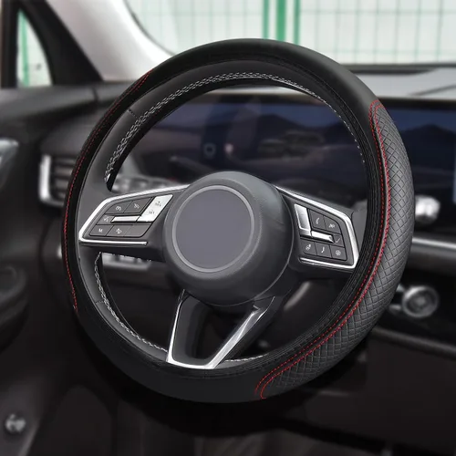 Vista 8 de Funda de Volante de Cuero Suave con Brillos, 15 Pulgadas, con Diamantes de Imitación Coloridos, Protector de Volante Elástico Automático