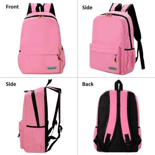 Vista 3 de Mochila para niños de 15 pulgadas, ligera, para escuela primaria, para jardín de infantes, mochila de viaje casual, Rosado, Personalizado