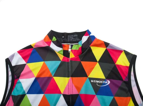 Vista 109 de Weimostar Hombre Ciclismo Jersey Manga Corta Bicicleta Ropa Multicolor Diamante