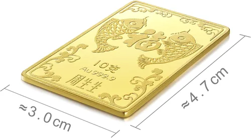 Vista 6 de Chow Sang Sang 999.9 24K Solid Gold Price-by-Weight Gold Koi Fish Ingot for Women and Men