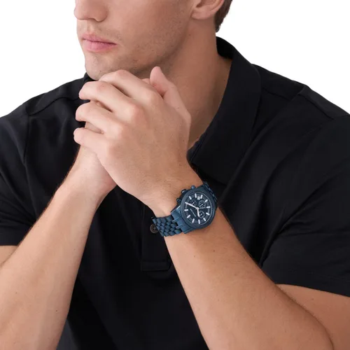 Vista 4 de Michael Kors Reloj de cuarzo Hutton para hombre, Azul, MK9088 - Reloj cronógrafo Hutton
