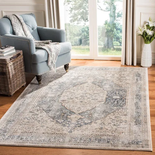 Vista 6 de SAFAVIEH Oregon Collection - Alfombra de pasillo, 2 pies 2 pulgadas x 6 pies, beige y gris, diseño oriental envejecido, no desprende pelusa