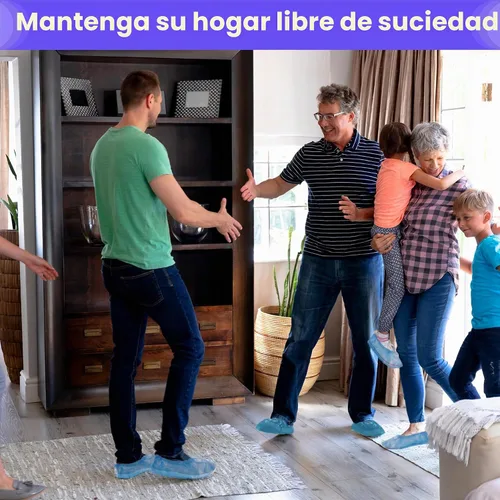 Vista 6 de Paquete de 100 fundas impermeables desechables para zapatos, talla única