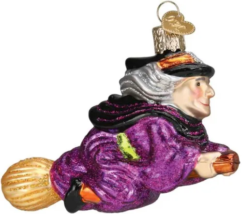 Vista 11 de Old World Christmas - Adorno de Jolly Roger de vidrio soplado para árbol de Navidad, decoración festiva artesanal, colección de Halloween