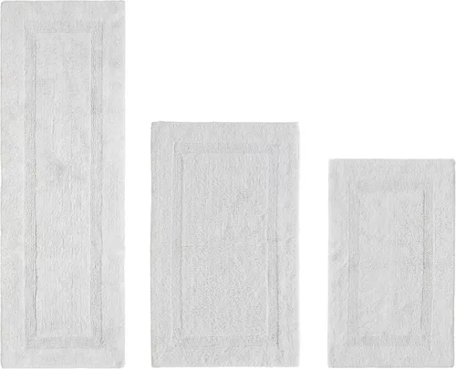 Vista 34 de Better Trends - Juego de 2 alfombras de baño 100% algodón, extra suaves, con borlas, de 17" x 24", alfombra de baño superabsorbente y reversible