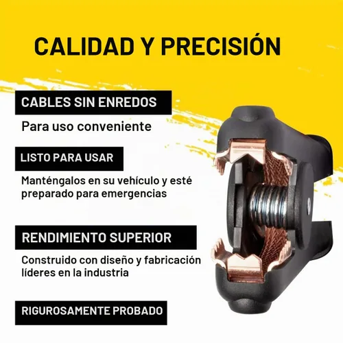 Vista 5 de Spartan Power - Cables de puente de servicio pesado con clips de cocodrilo, cable de alambre de cobre 100% puro, cable de batería de polos positivo