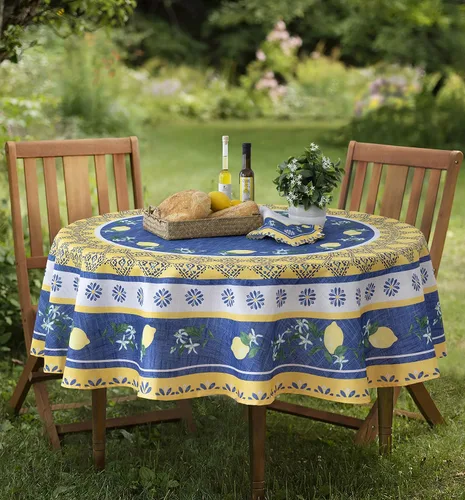 Vista 10 de Home Bargains Plus Servilletas cuadradas de tela, juego de 8 servilletas, jardín de limón azul, para interiores y exteriores, resistentes a