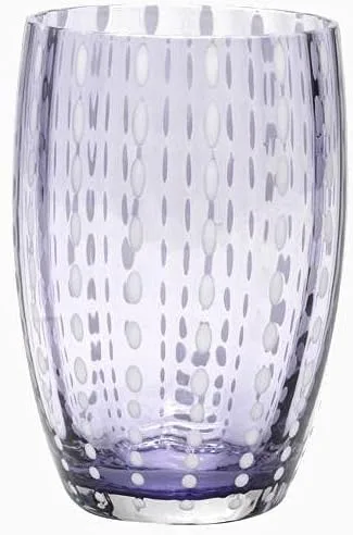 Vista 10 de Zafferano Perle - Vaso de cristal transparente hecho a mano, 32 h 4.291 in d 2.795 in, 6 piezas, transparente Claro