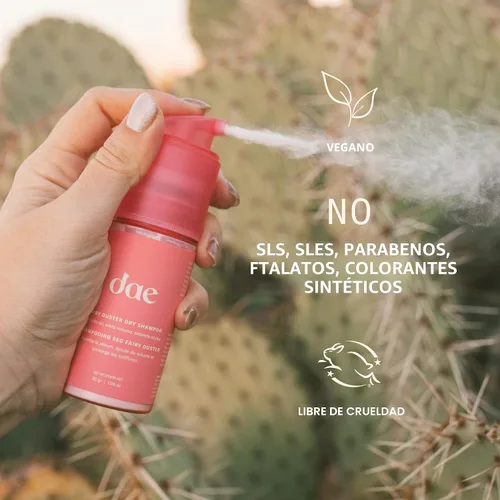 Vista 9 de DAE Champú en polvo seco Fairy Duster - Ingredientes naturales sin aerosol, absorbe aceite y refresca las raíces