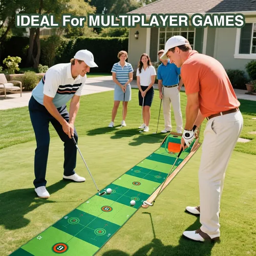 Vista 6 de Wekin Indoor Putting Green with Auto Ball Return,11 Foot Golf Practice Putting Mat,Ideal Training Putting Mat for Beginners & Advanced Players