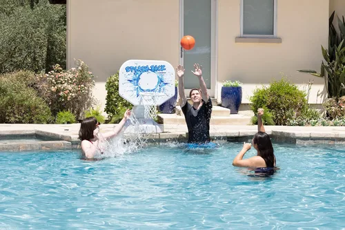 Vista 2 de Juego de baloncesto Poolmaster Splashback, junto a la piscina, Azul