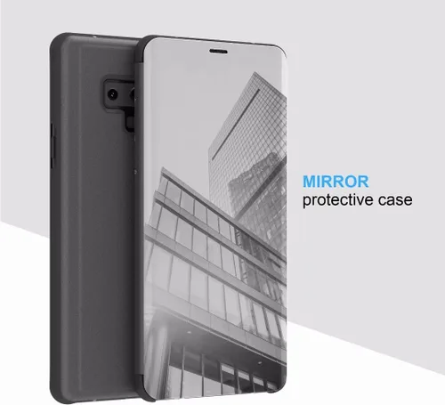 Vista 9 de Funda para Galaxy Note 9 Lujo Clear View Espejo Electroplate Diseño de Maquillaje Flip Wallet 360 Cuerpo Completo Protección de Pantalla Integrada