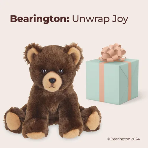 Vista 5 de Bearington Lil' Grizby Oso Pardo Animal de Peluche - Osos Teddy Marrones Suaves Realistas de 7 Pulgadas, Juguetes de Peluche - Regalo de Peluches