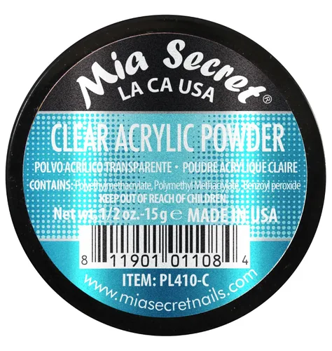 Vista 2 de Mia Secret, sistema profesional de uñas- Polvo acrílico transparente (1/2 onzas)