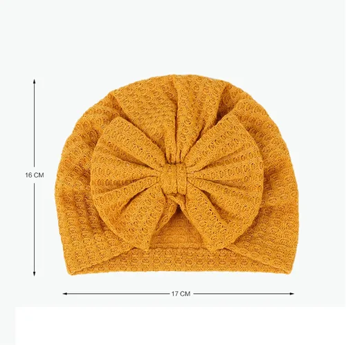 Vista 6 de Gorro de punto para bebé con lazos lindos turbante para envolver el sombrero (MZ6)