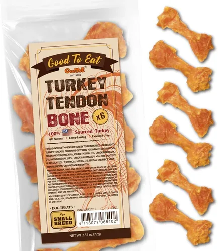 Vista 8 de Gootoe - Tendones de pavo, golosinas para perros para razas pequeñas, hueso (S), 1 libra