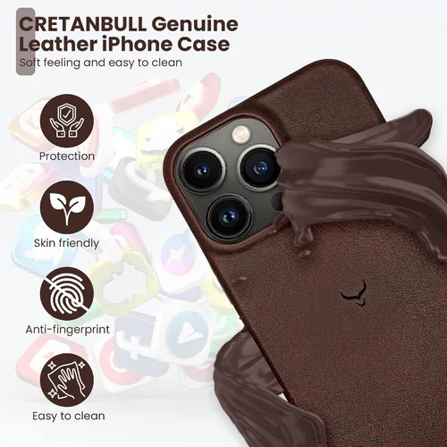 Vista 4 de Funda de piel hecha a mano para iPhone 13 Pro, compatible con MagSafe, a prueba de golpes, antiarañazos (espresso)