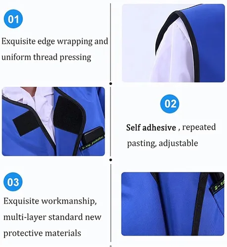 Vista 6 de X-ray Protective Lead Apron, Universal Radiation Resistant Lead Apron Shield for Men and Women(0.35mmPb,90x60cm)
