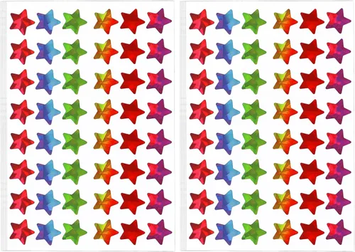 Vista 8 de 1080 UNIDADES de calcomanías de estrella doradas, calcomanías de estrella pequeñas, 20 hojas de calcomanías de estrella metálicas de aluminio