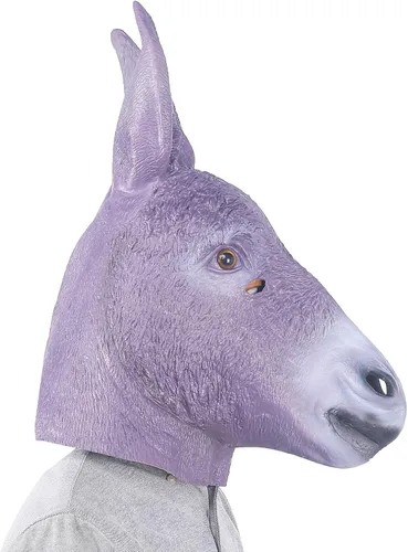 Vista 4 de Máscara de látex de burro para Halloween para fiesta de adultos (01)