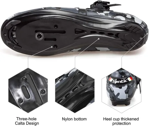 Vista 5 de Santic Zapatos de ciclismo unisex para interiores, zapatos de bicicleta de carretera, zapatos de equitación para hombres y mujeres