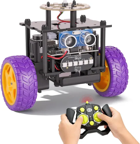 Vista 9 de Kit de coche robot inteligente, robótica para niños de 8 a 12 años Negro
